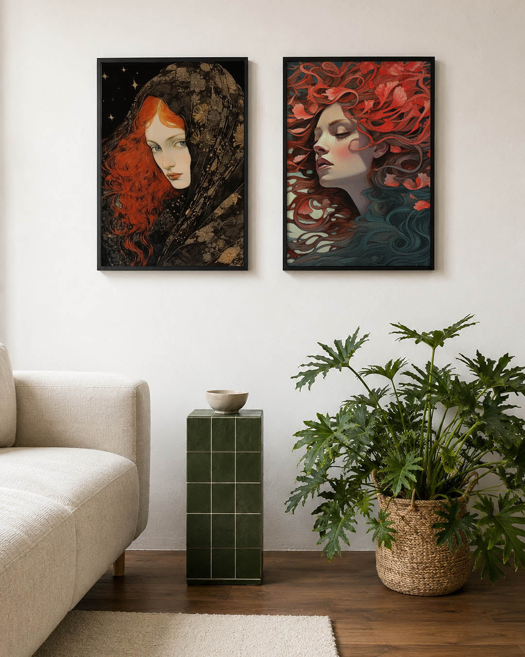 Rode haarpracht Posterset