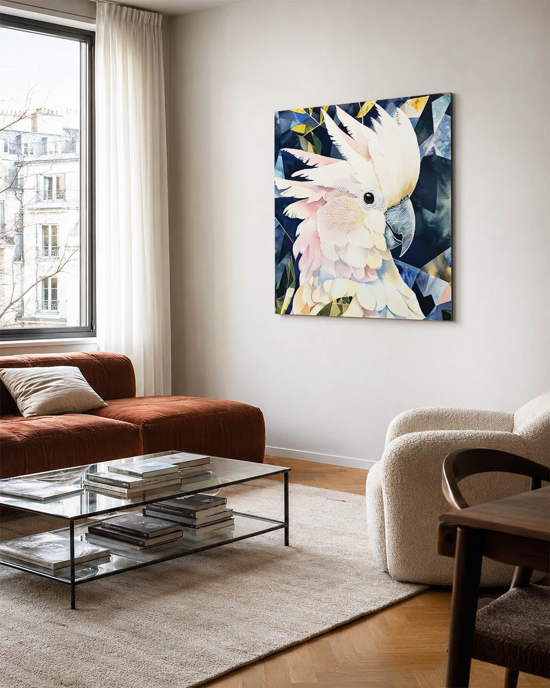 Vogelsilhouet met geometrie Kunstwerk
