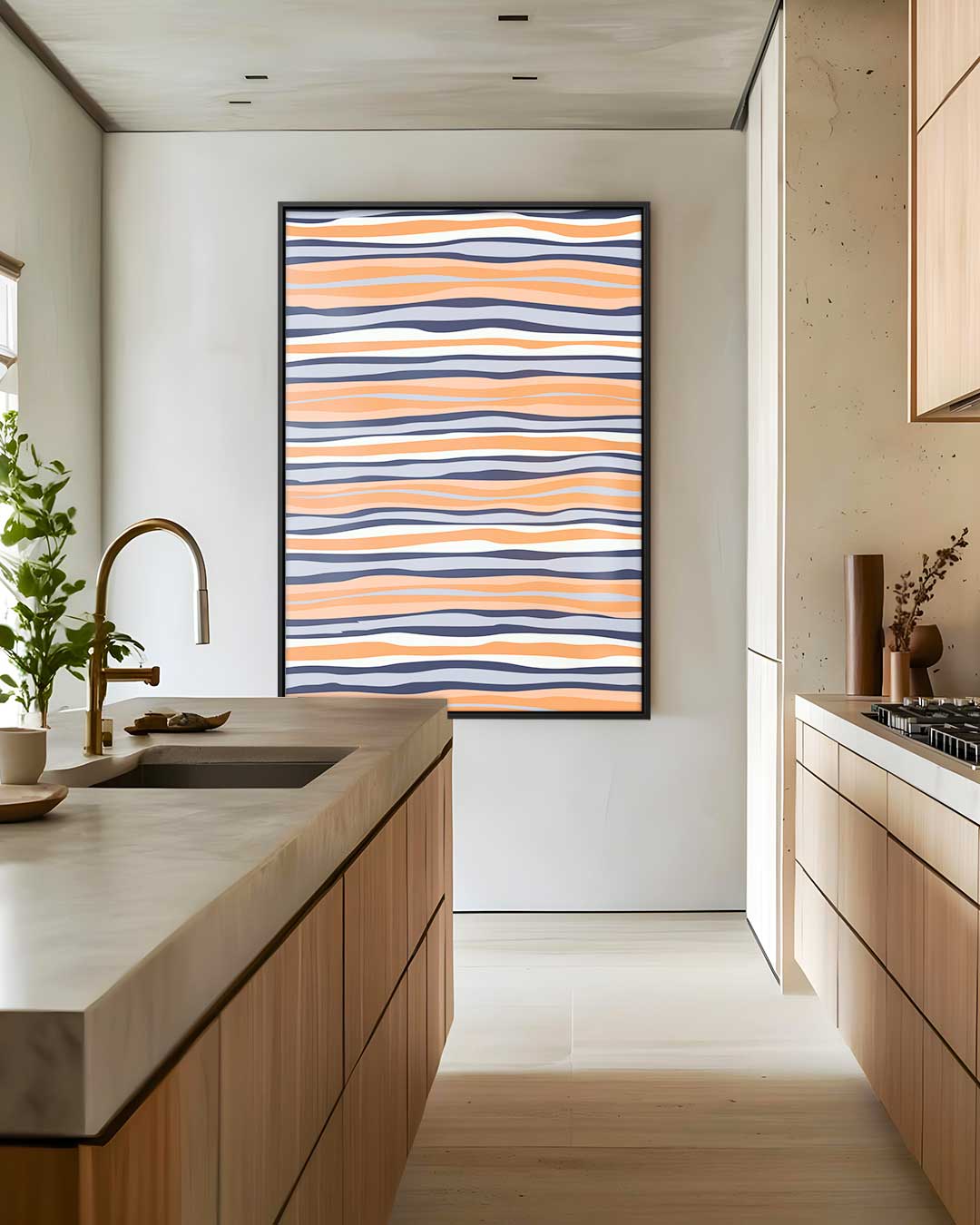 Golvende Stripes Kunstwerk-canvas-dibond-plexiglas-wanddecoratie-WallArtistic
