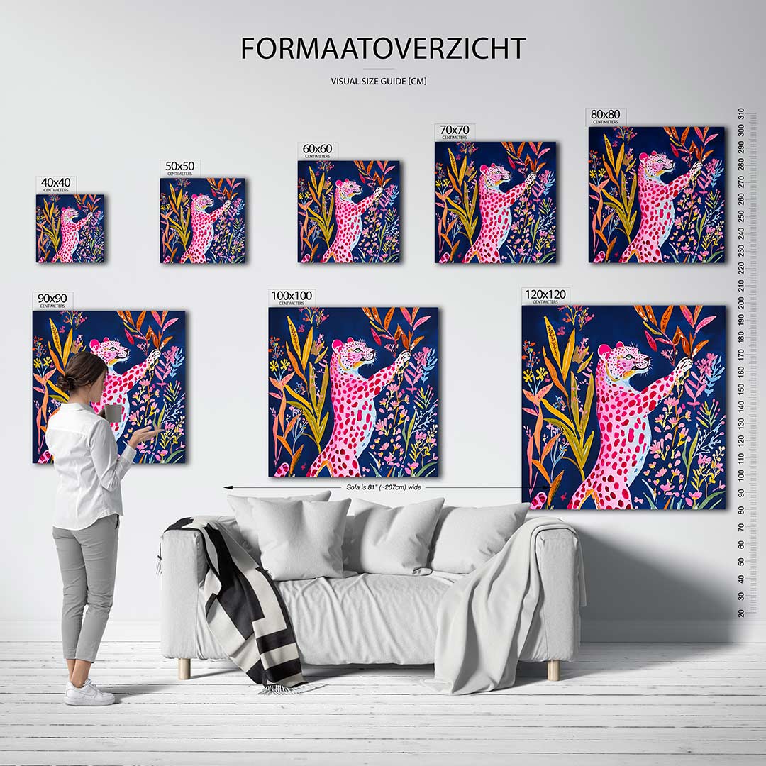 Kleurrijke dierenfantasie Kunstwerk