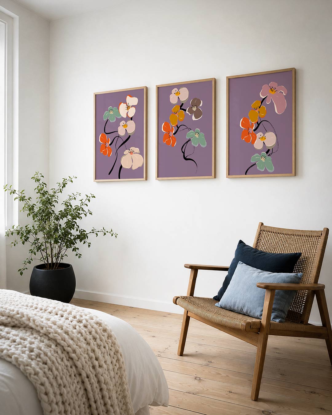 Bloemrijke lijnen Posterset