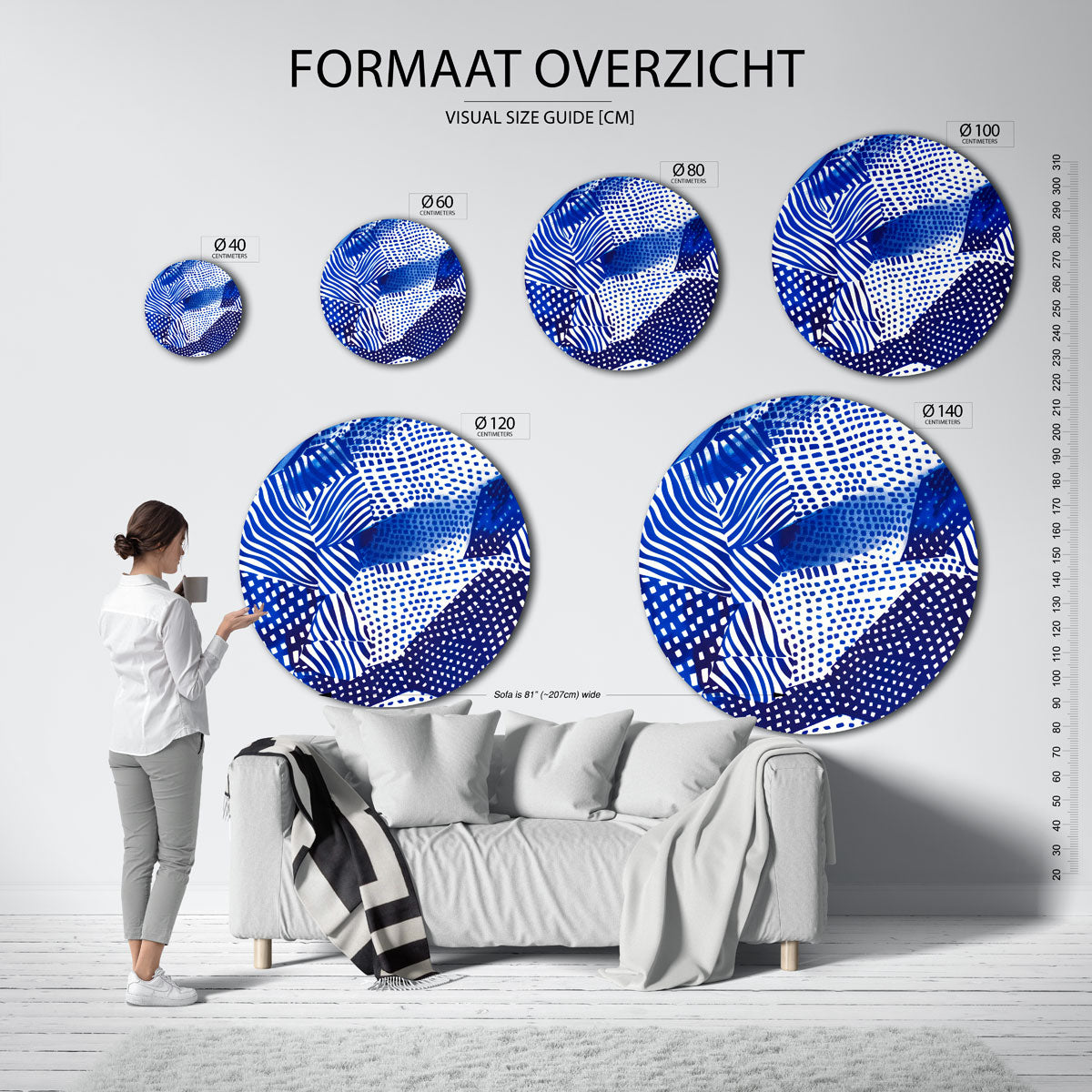 Grafische patronen Muurcirkel