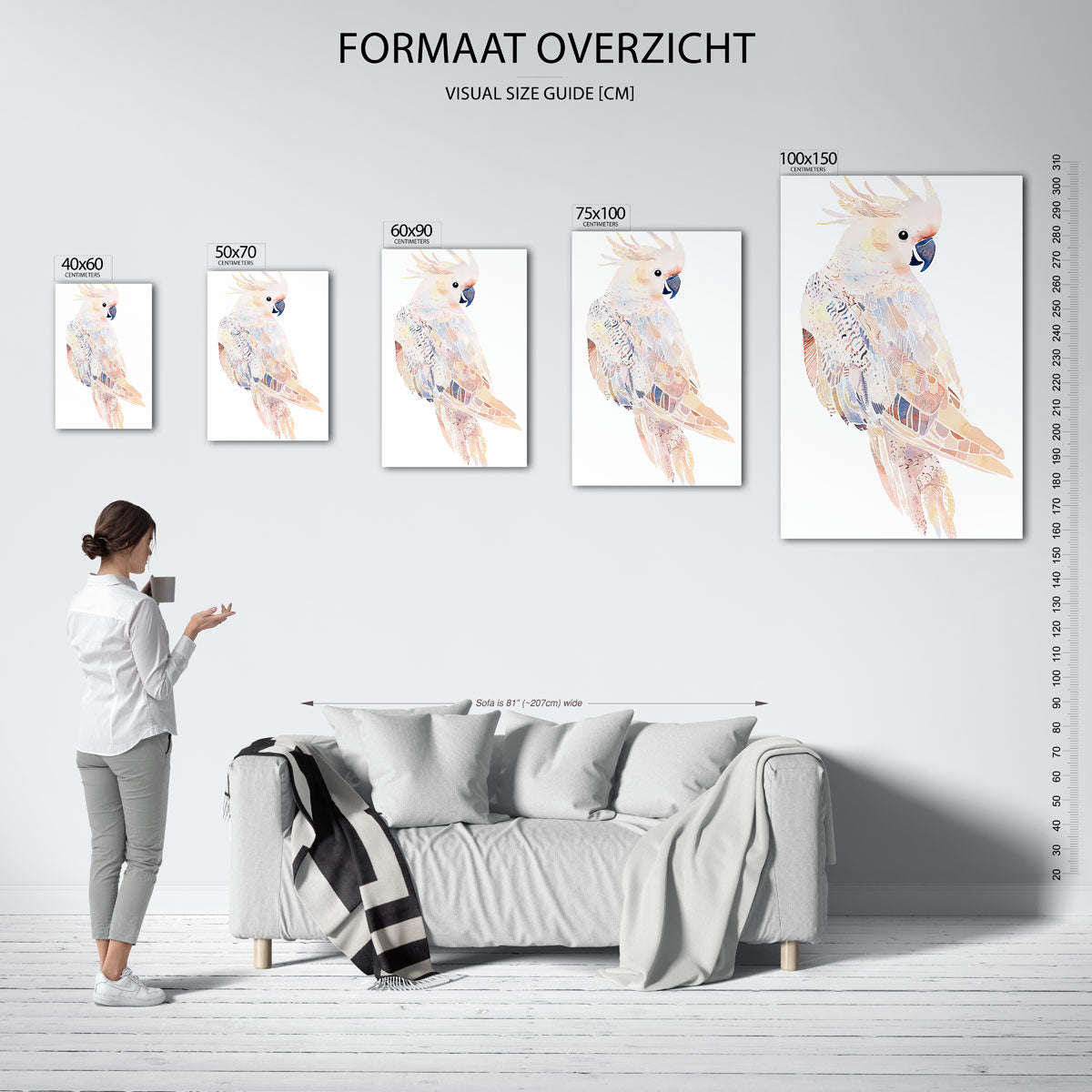 Vrolijke papegaai Kunstwerk