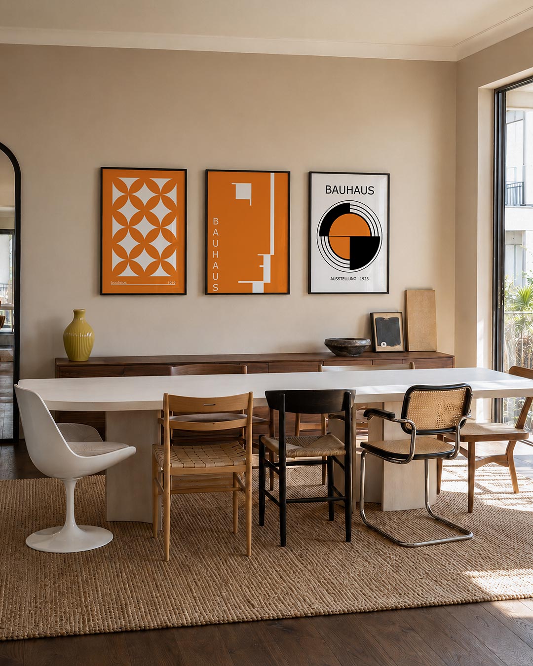 Oranje cirkelpatroon Posterset