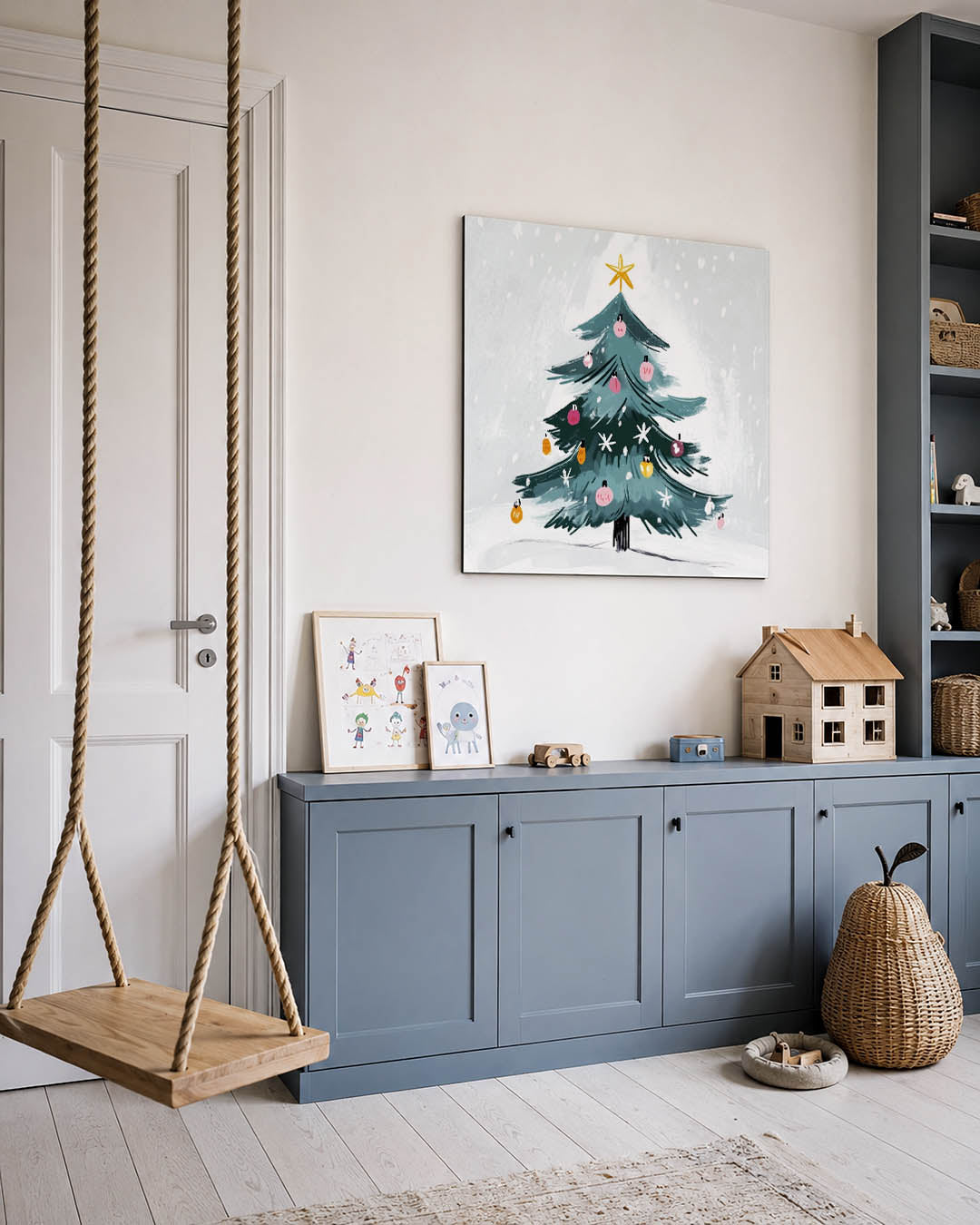 Kleurrijke kerstboom Kunstwerk