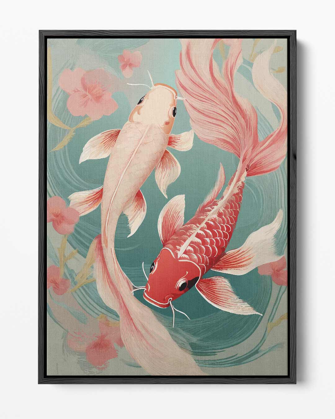 Elegant Koi Vissen Kunstwerk Kunstwerk-canvas-dibond-plexiglas-wanddecoratie-WallArtistic