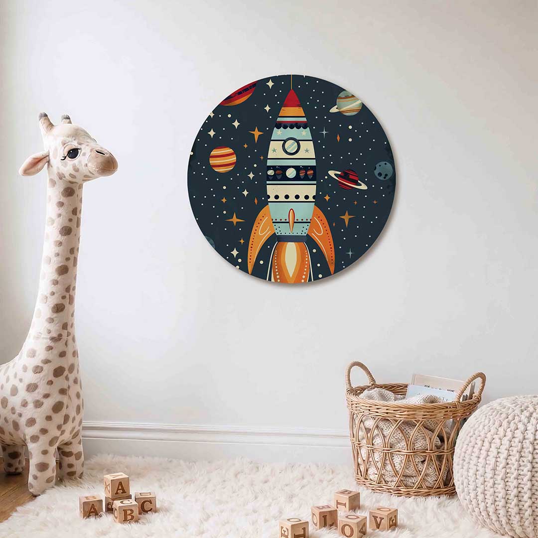 Raket en planeten Muurcirkel