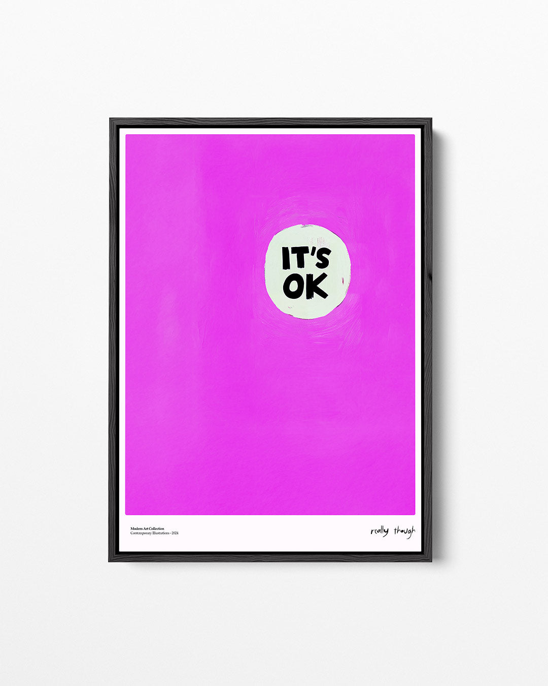 Roze cirkeltekst Kunstwerk