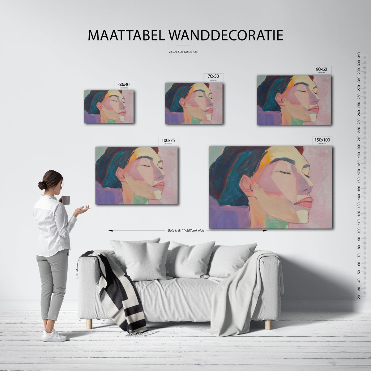 Dromerige portretkleuren Kunstwerk