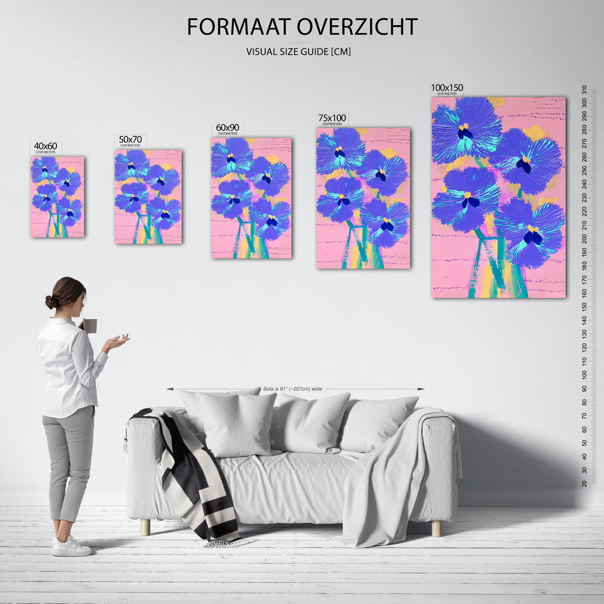 Bloemrijke expressie Kunstwerk