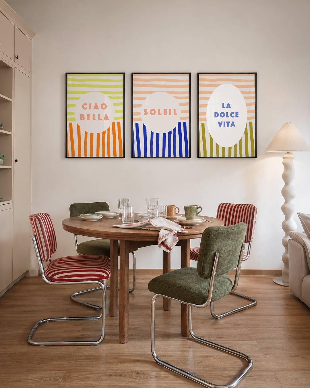 Strepen en cirkel Posterset