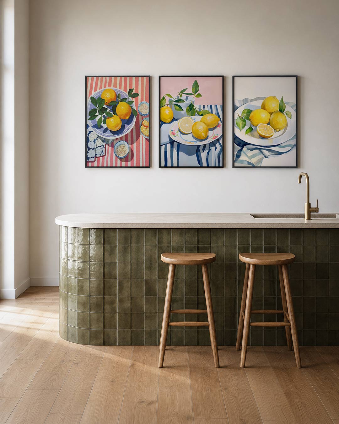 Citrus en strepen Posterset