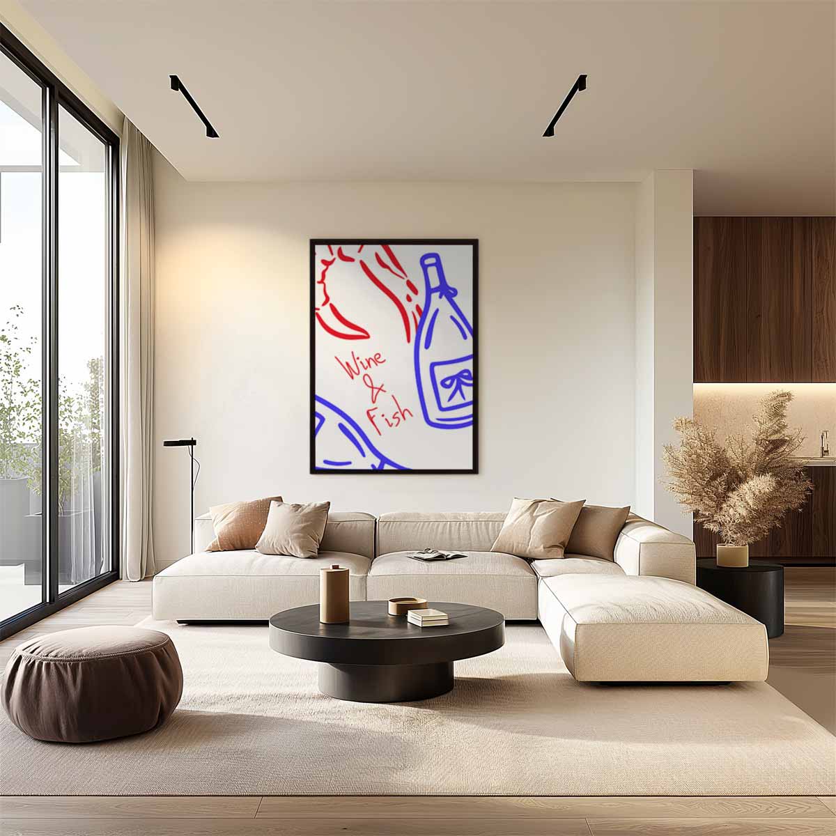 Vrolijke Wijntafel Kunstwerk-canvas-dibond-plexiglas-wanddecoratie-WallArtistic