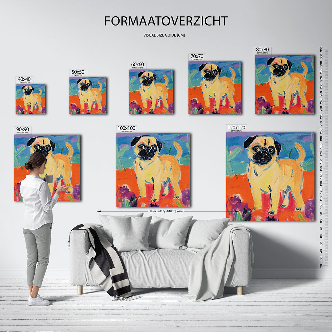 Kleurrijke hond Kunstwerk