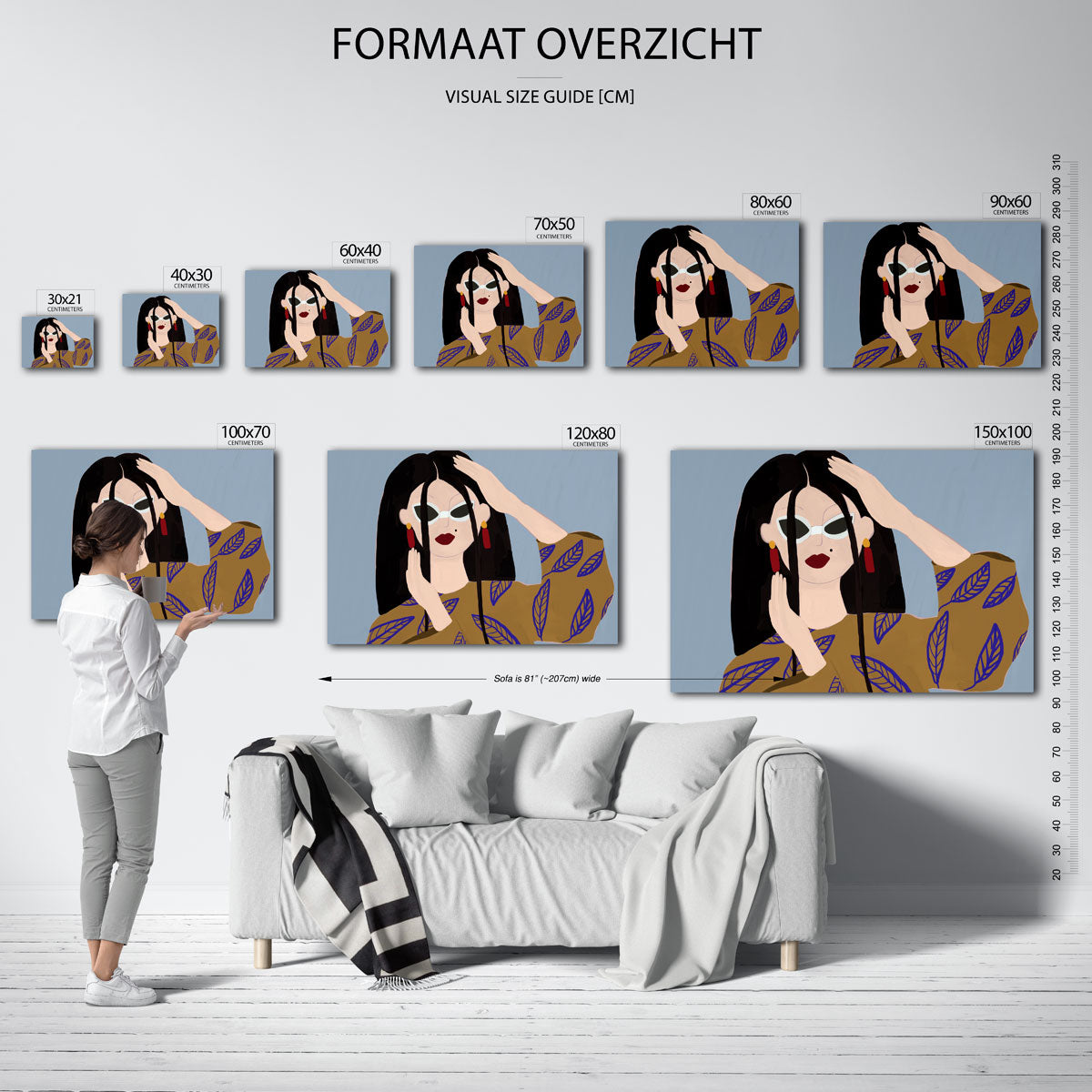Vrouw met zonnebril Poster