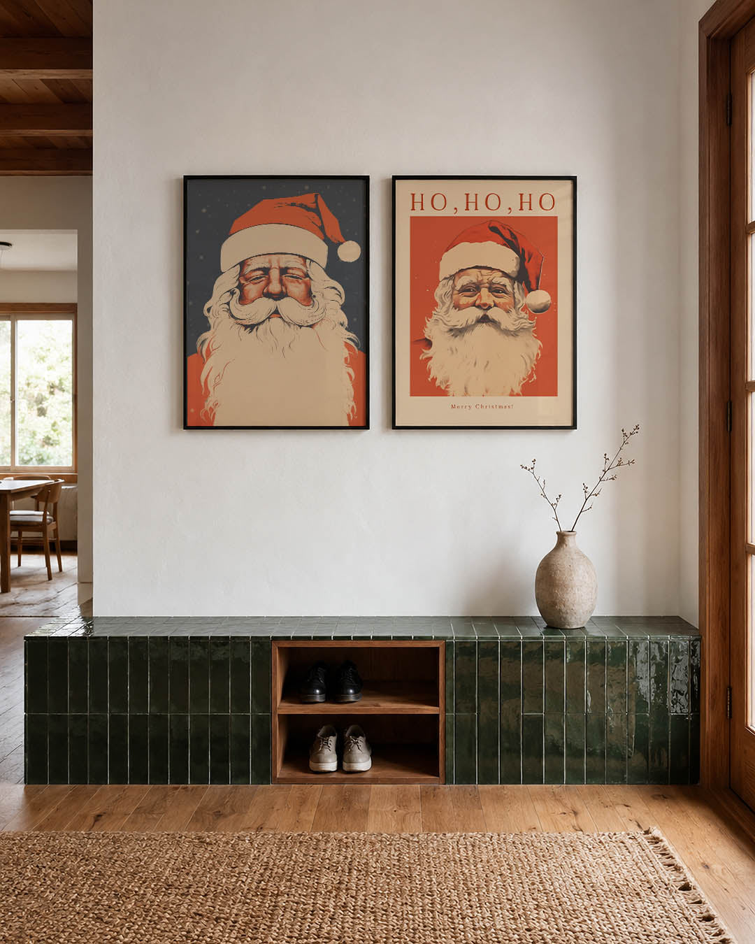 Kleurrijke kerstfiguur Posterset
