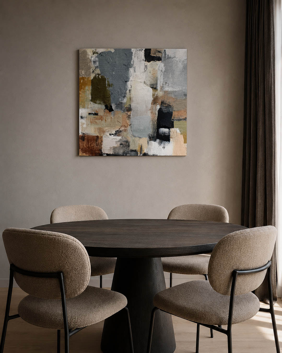 Gelaagde kleurencompositie Kunstwerk