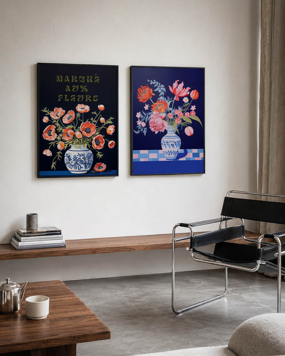 Bloemrijke compositie Posterset