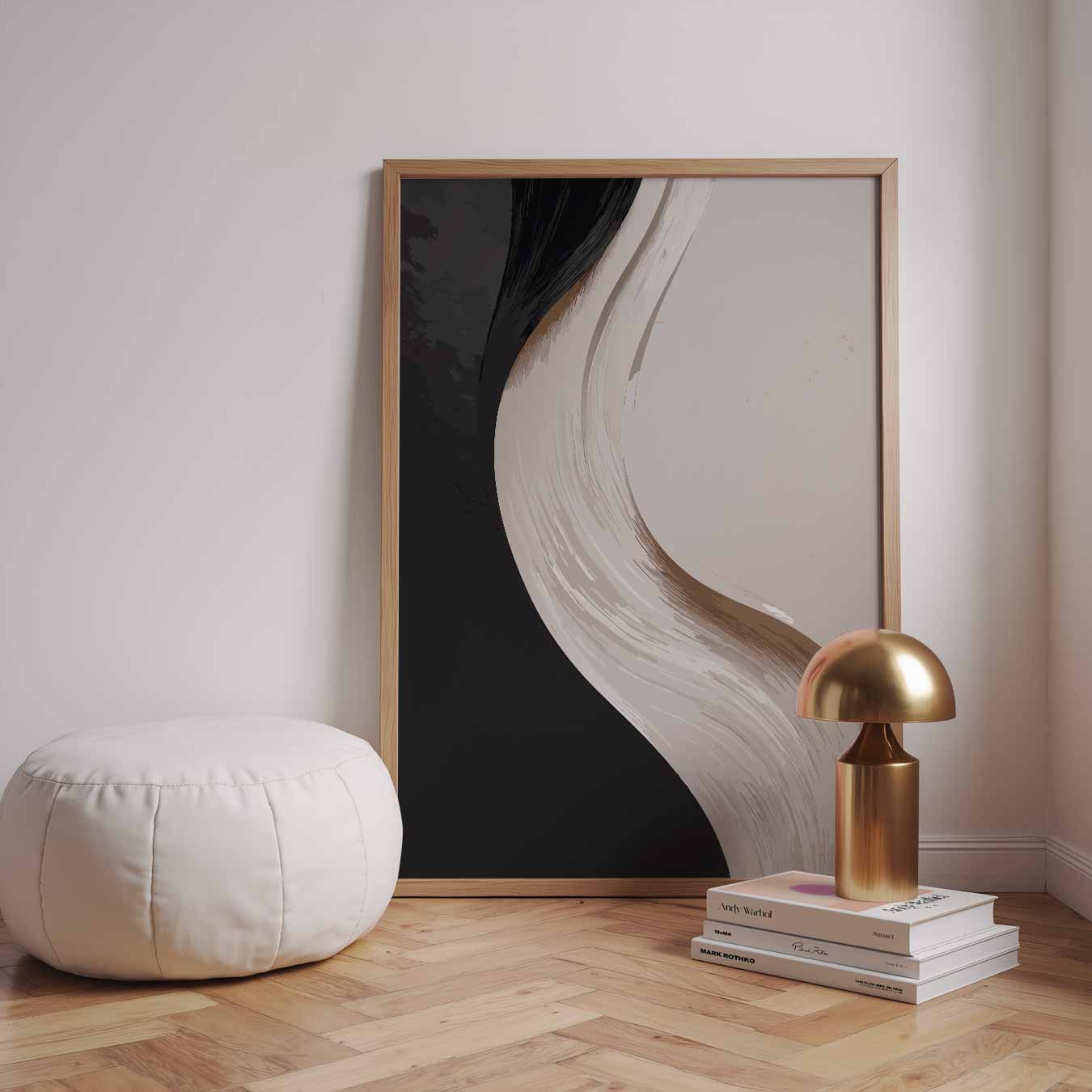 Elegante Abstracte Golflijnen Poster-WallArtistic