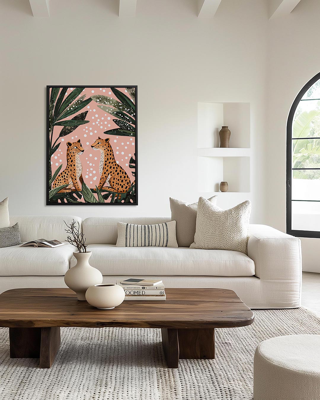 Luipaarden en bladeren Kunstwerk