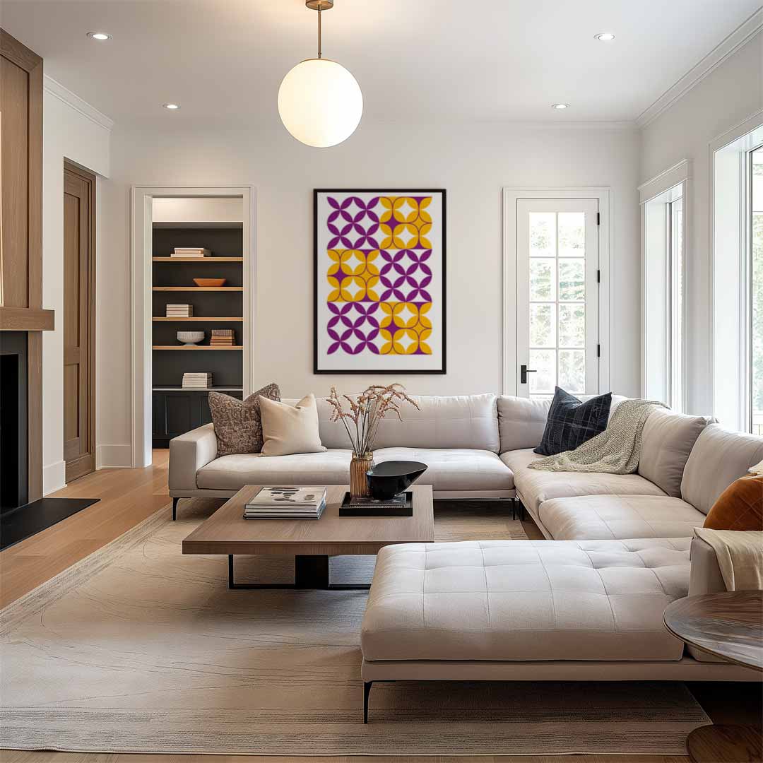 Kleurrijke Geometrische Patronen Kunstwerk-canvas-dibond-plexiglas-wanddecoratie-WallArtistic