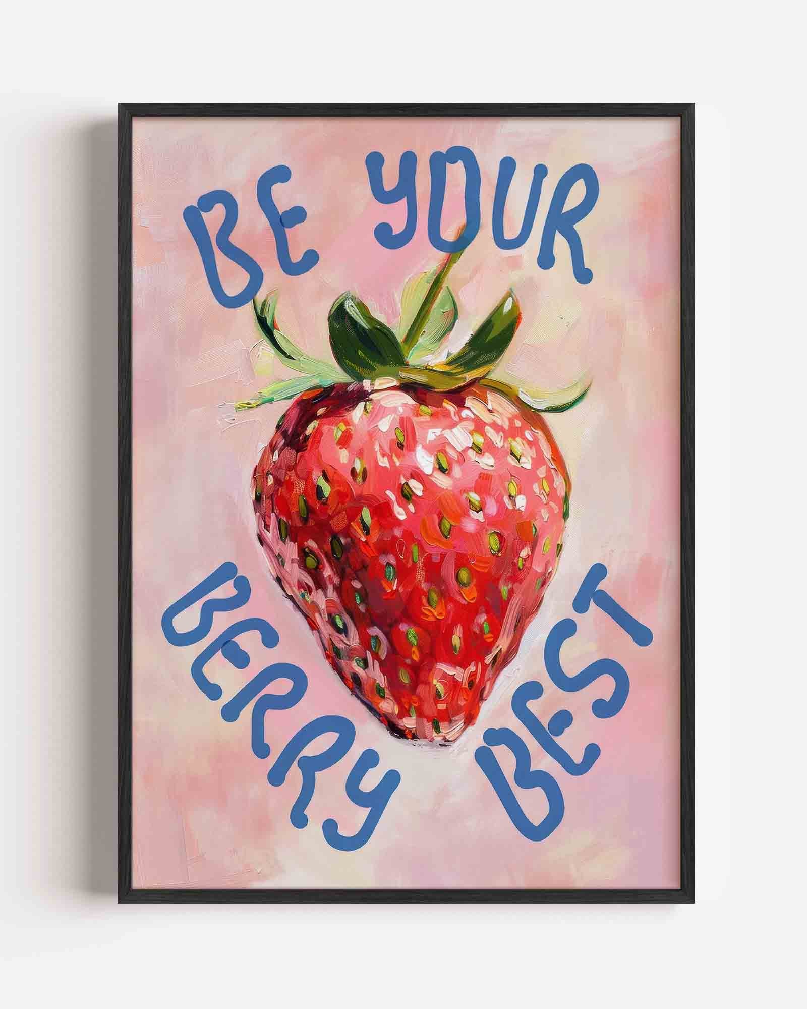 Aardbei met tekst Poster