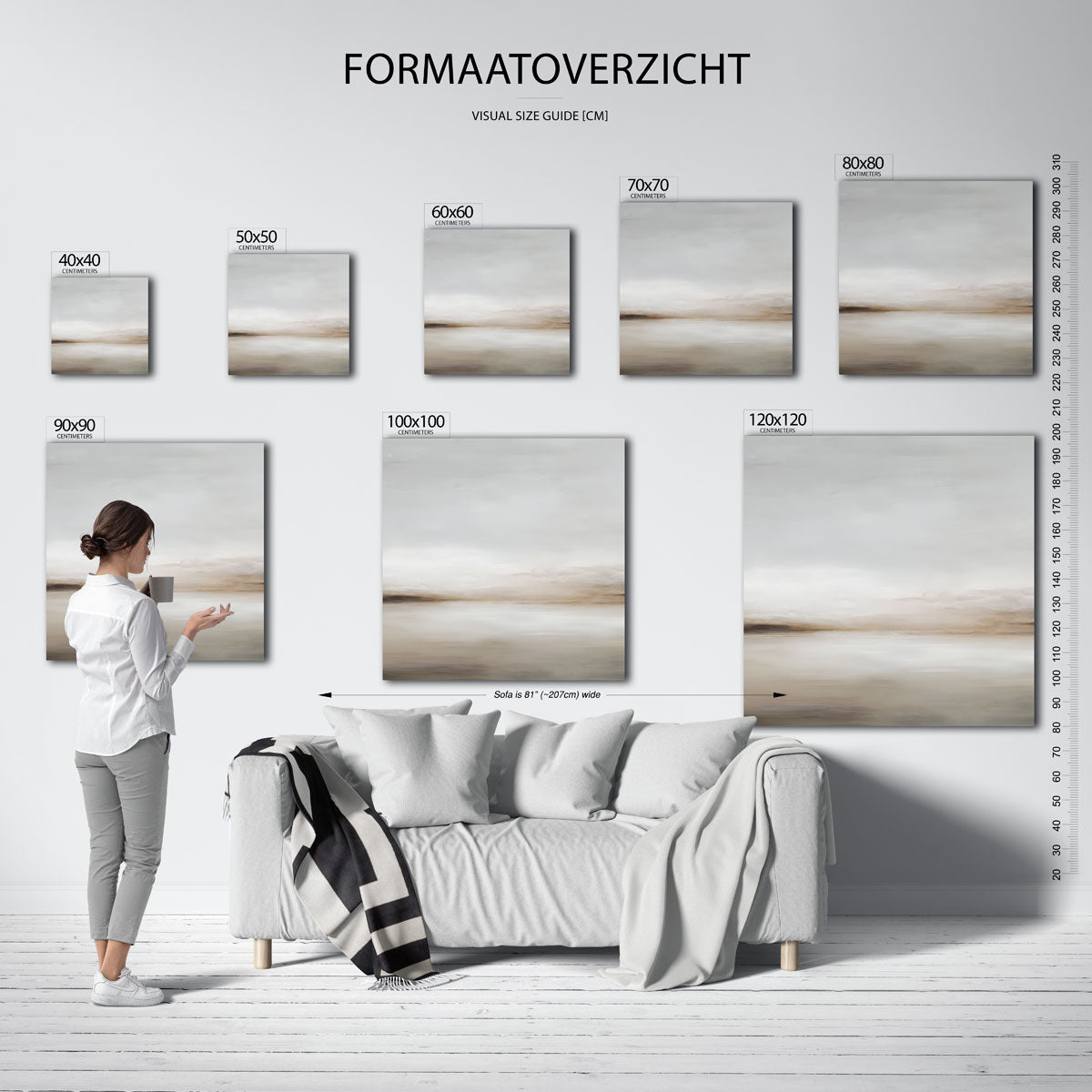 Landschap in zachte tinten Poster