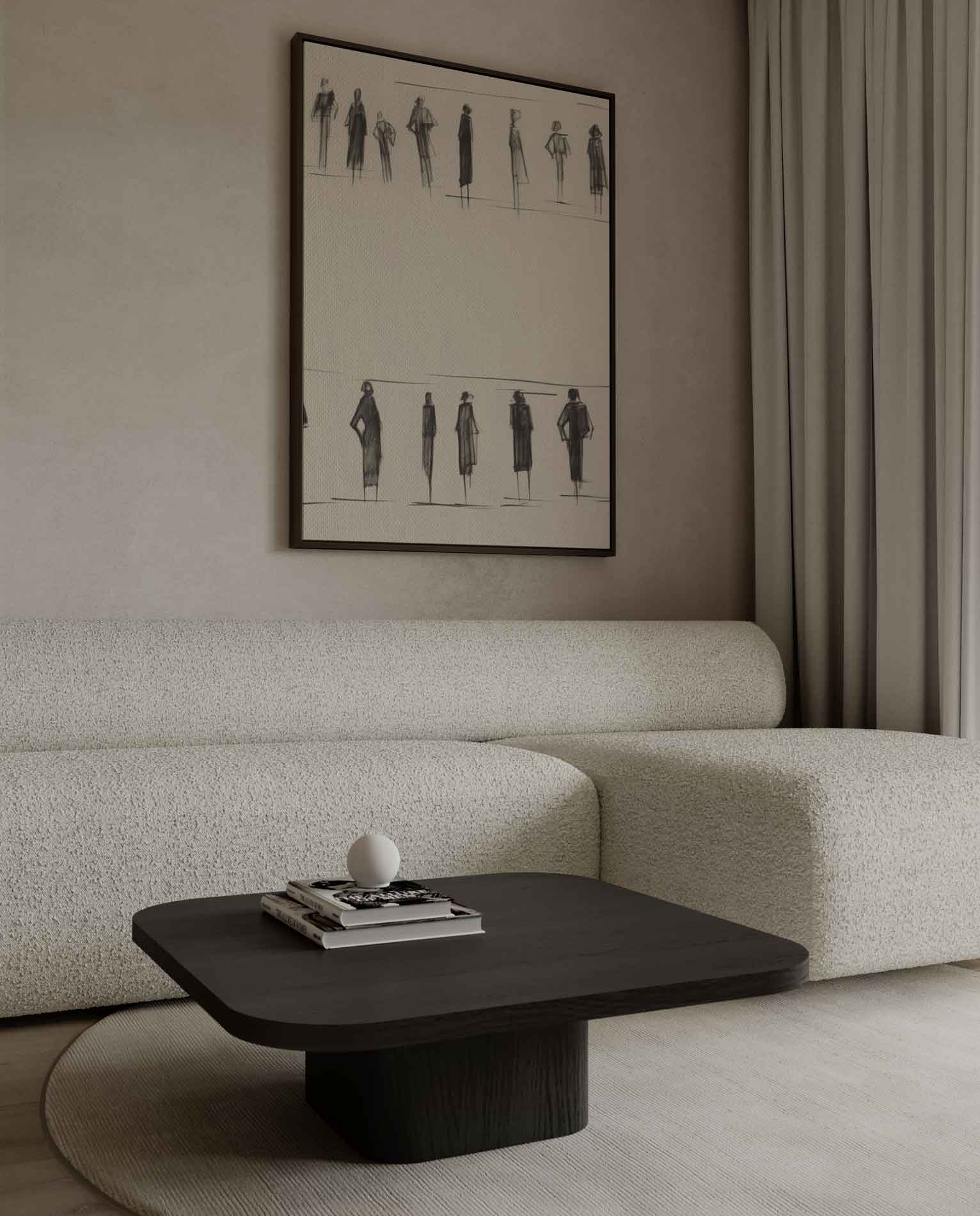 Elegante Schaduwfiguren Kunstwerk-canvas-dibond-plexiglas-wanddecoratie-WallArtistic