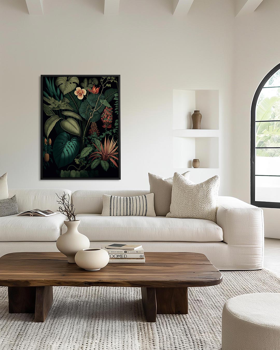 Weelderige botanische compositie Kunstwerk