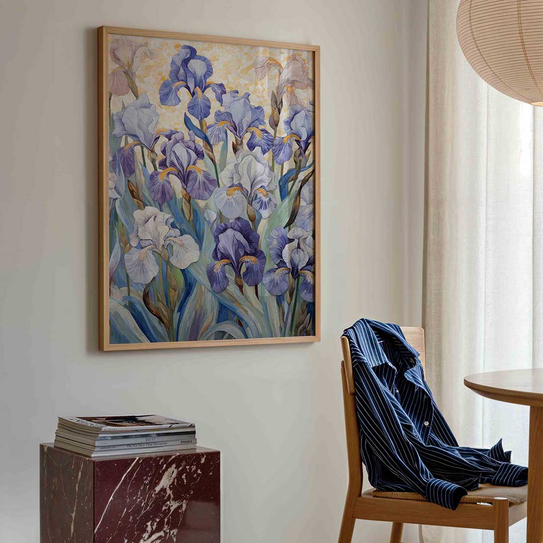 Blauwe irissen Poster
