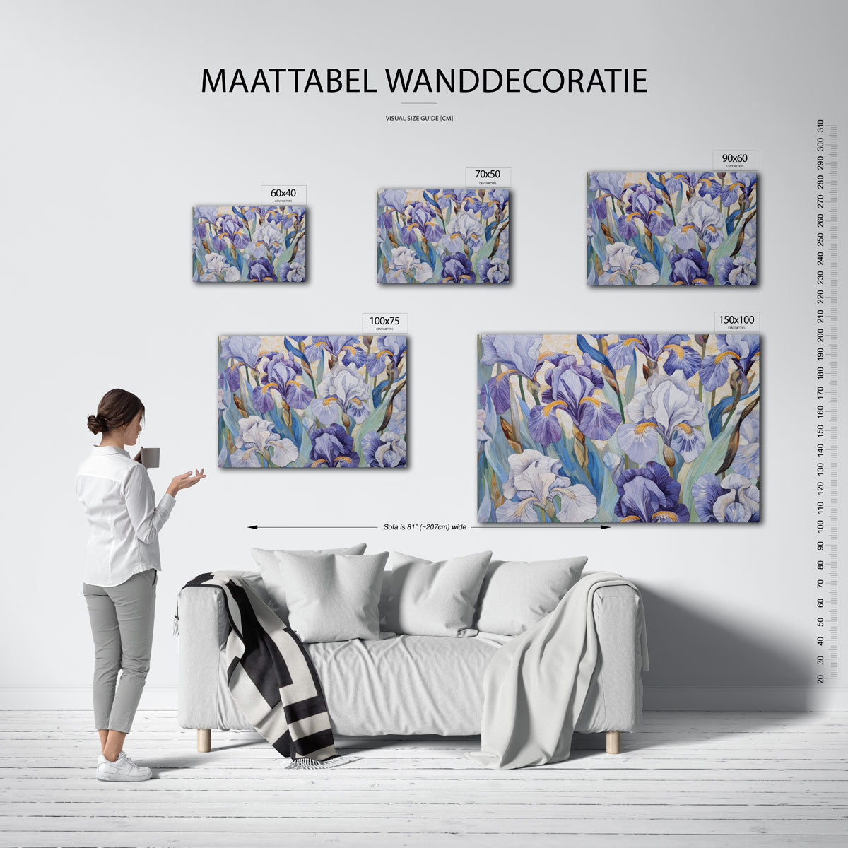 Bloemrijke irissen Kunstwerk