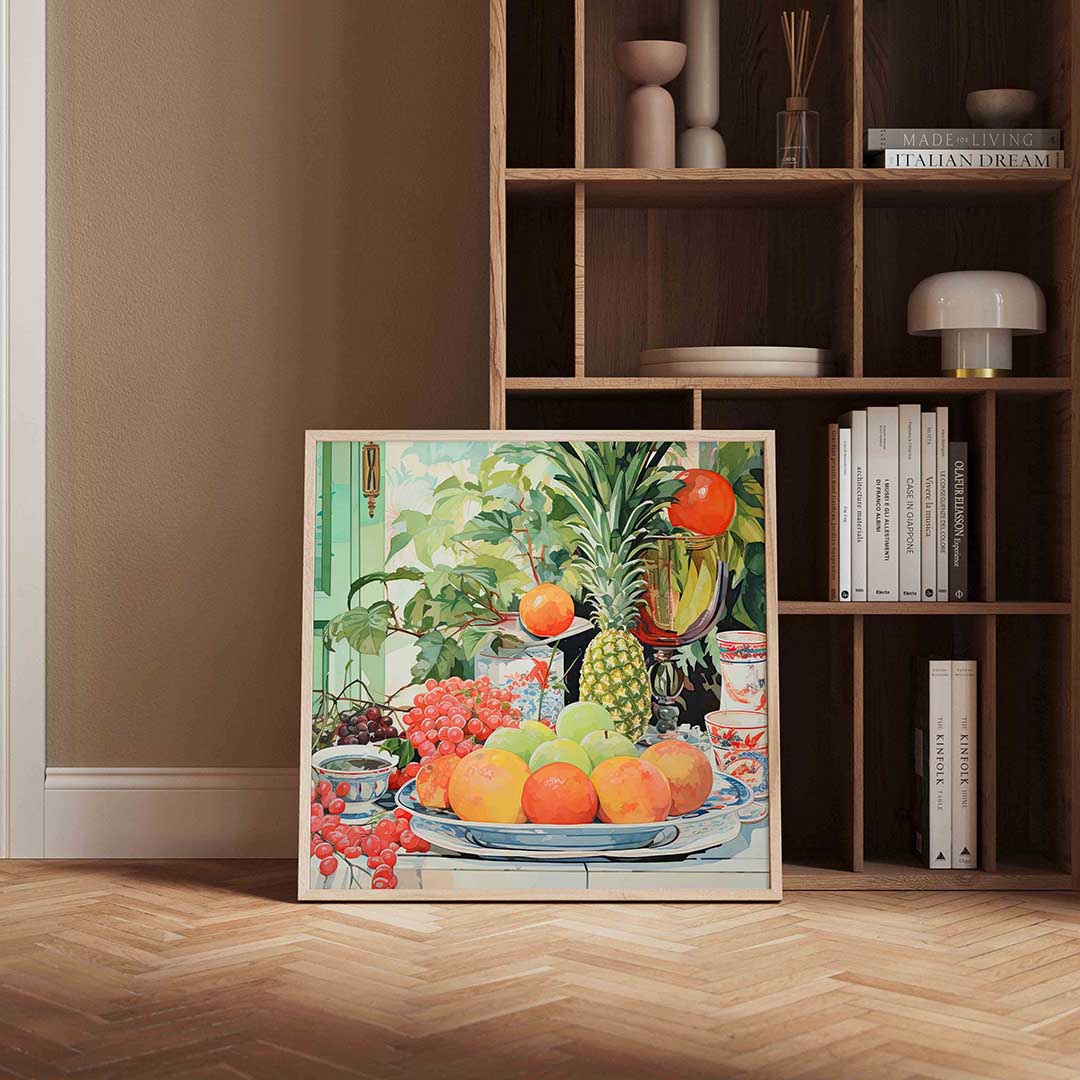 Fruit en servies Poster
