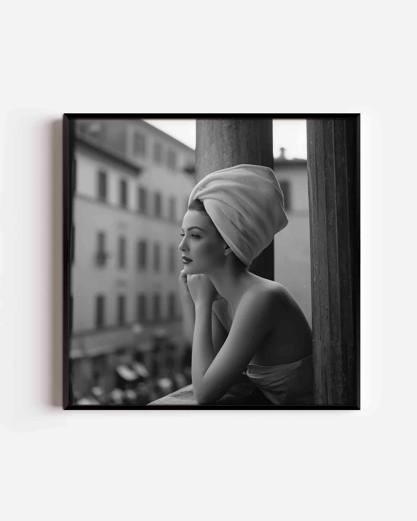 Vrouw met handdoek Poster