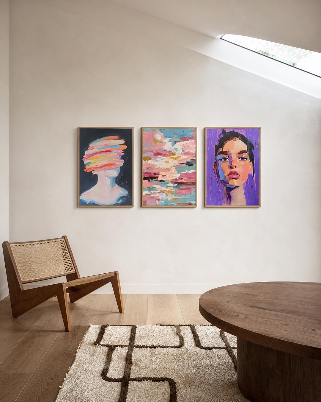 Kleurenstreep portret Posterset