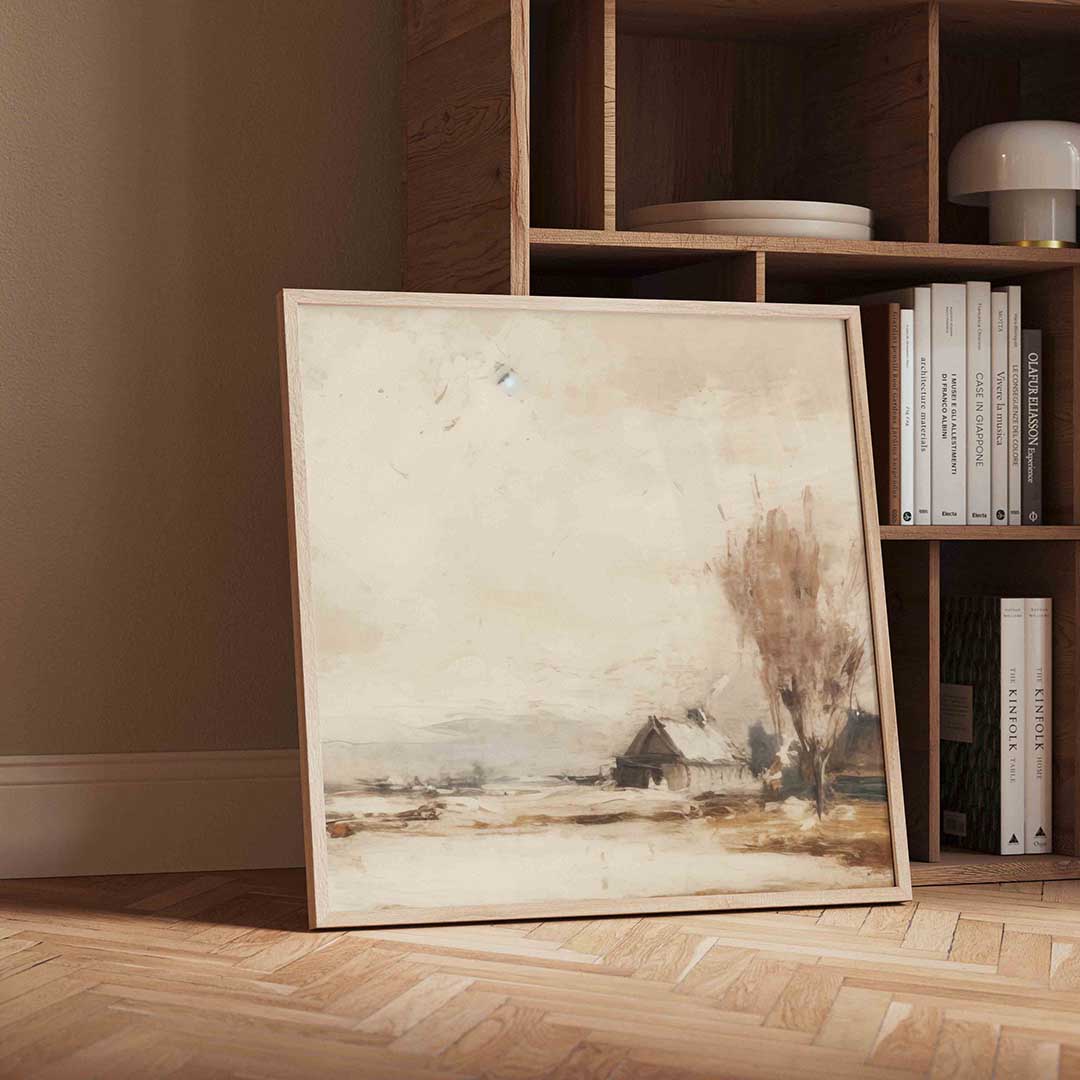 Landschap met huis en boom Poster