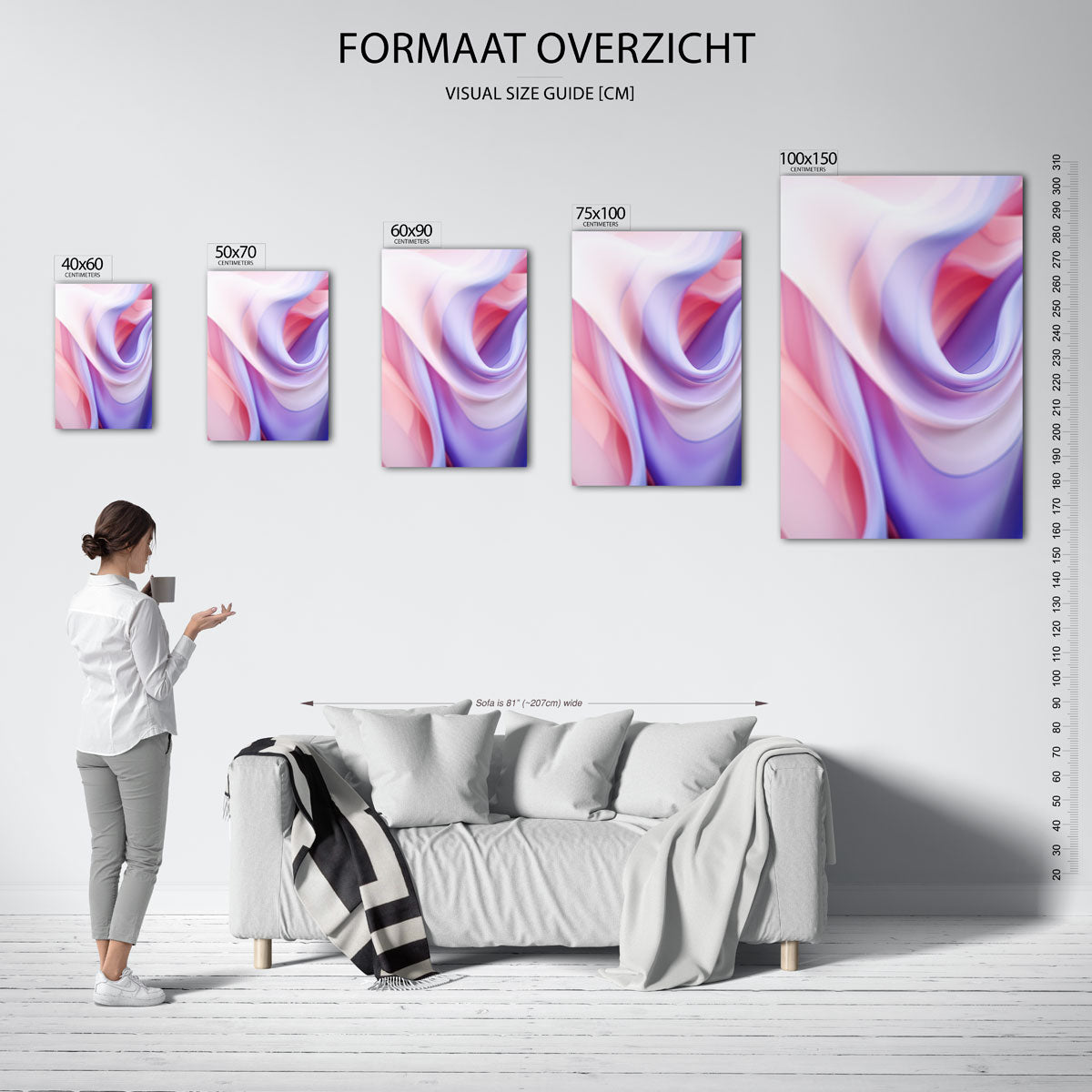 Vloeiende kleurencompositie Kunstwerk