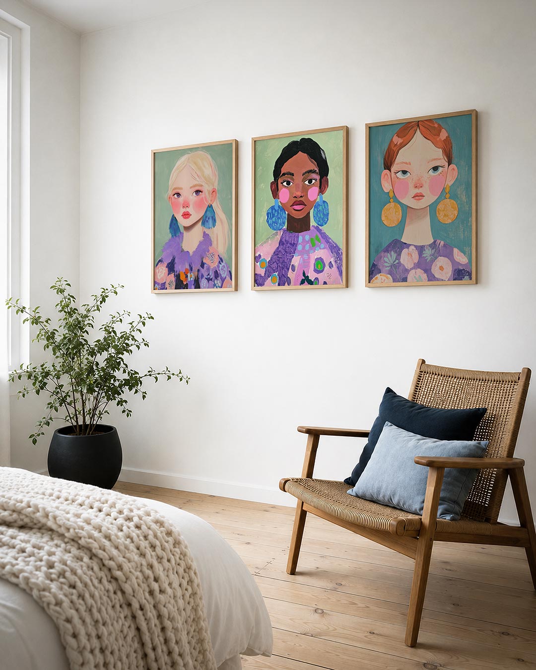 Portret met kleurvlakken Posterset