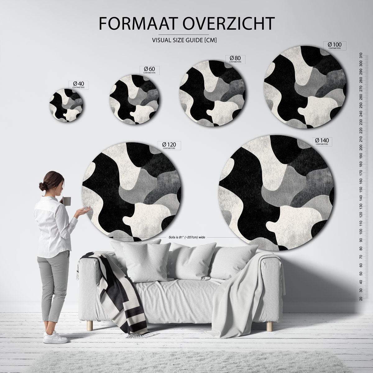Abstracte vormen Muurcirkel