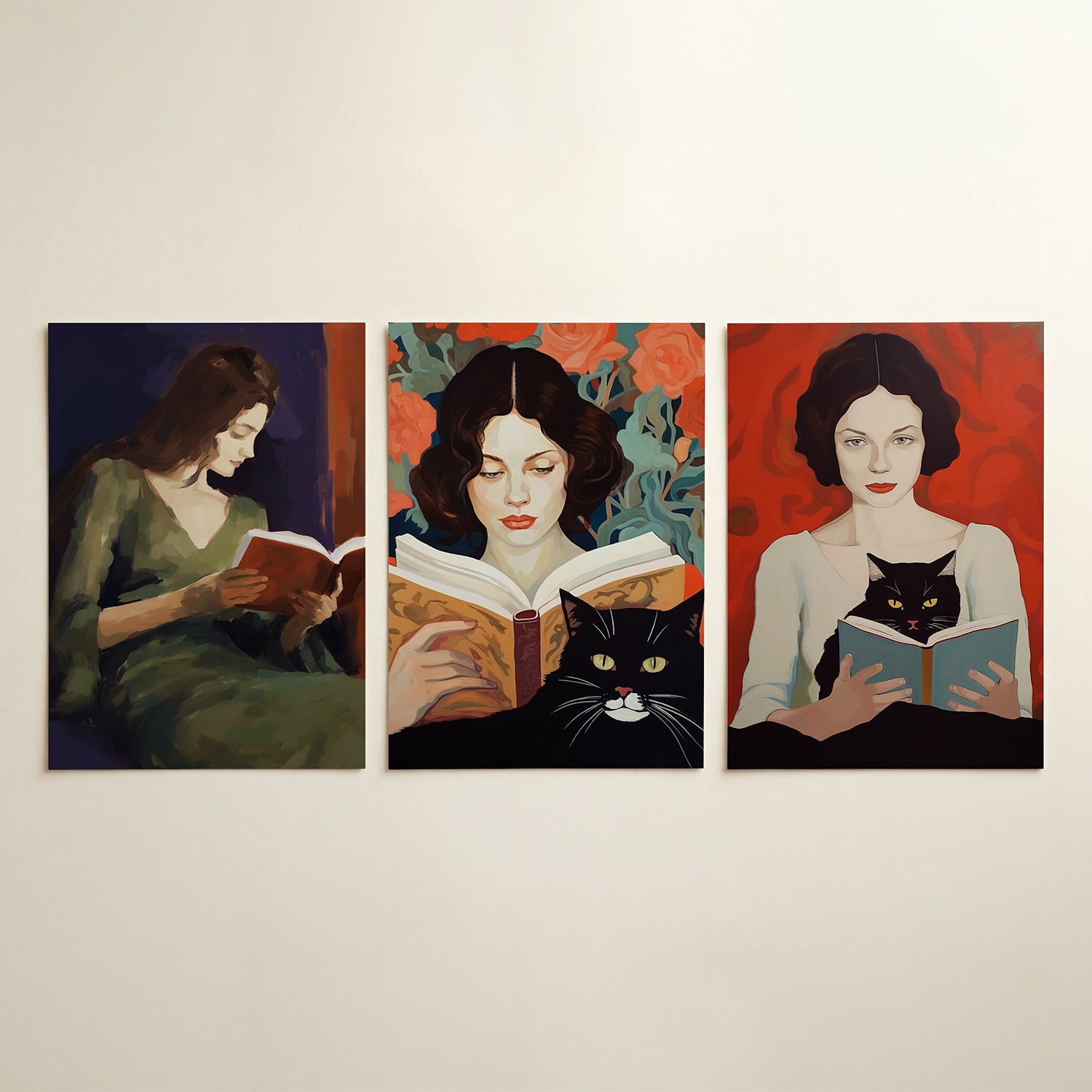 Lezende vrouw Posterset