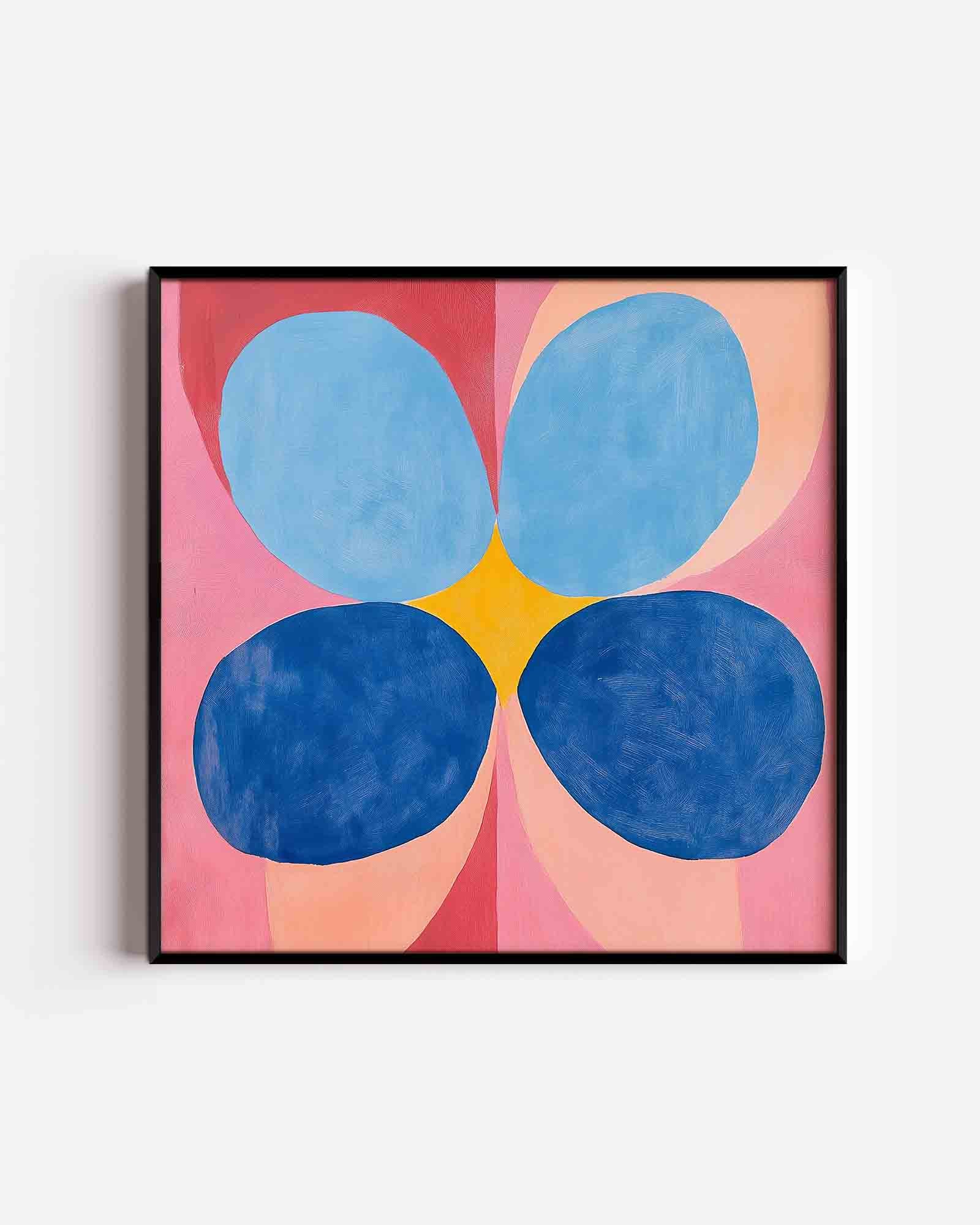 Bloemvormen met blauwe accenten Poster