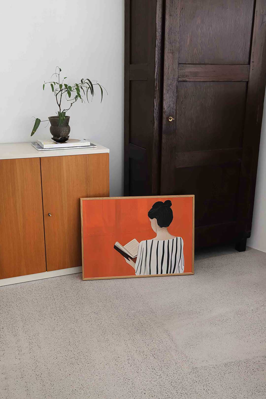Vrouw met boek Poster