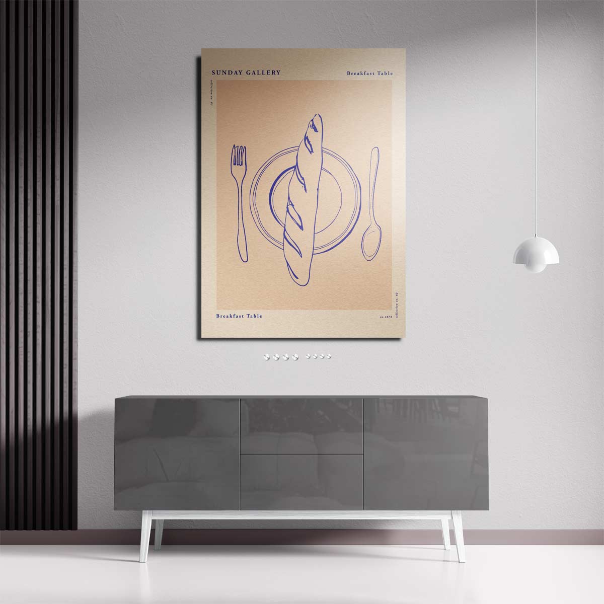 Ontbijttafel Illustratie Kunstwerk-canvas-dibond-plexiglas-wanddecoratie-WallArtistic