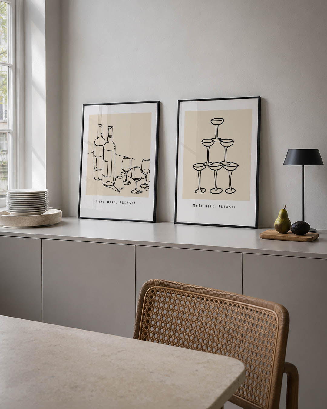 Wijnlijnenspel Posterset