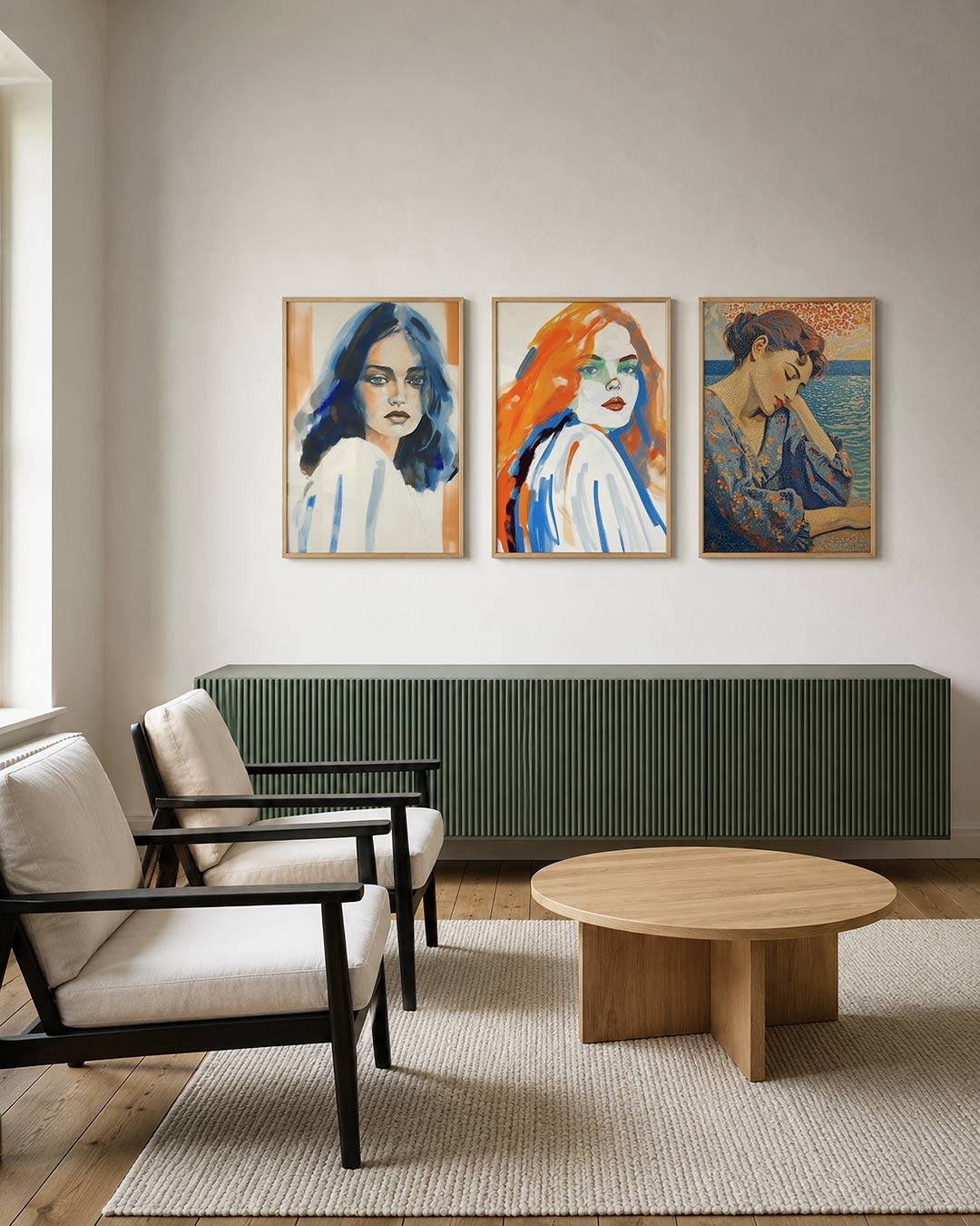 Portret met kleurvlakken Posterset