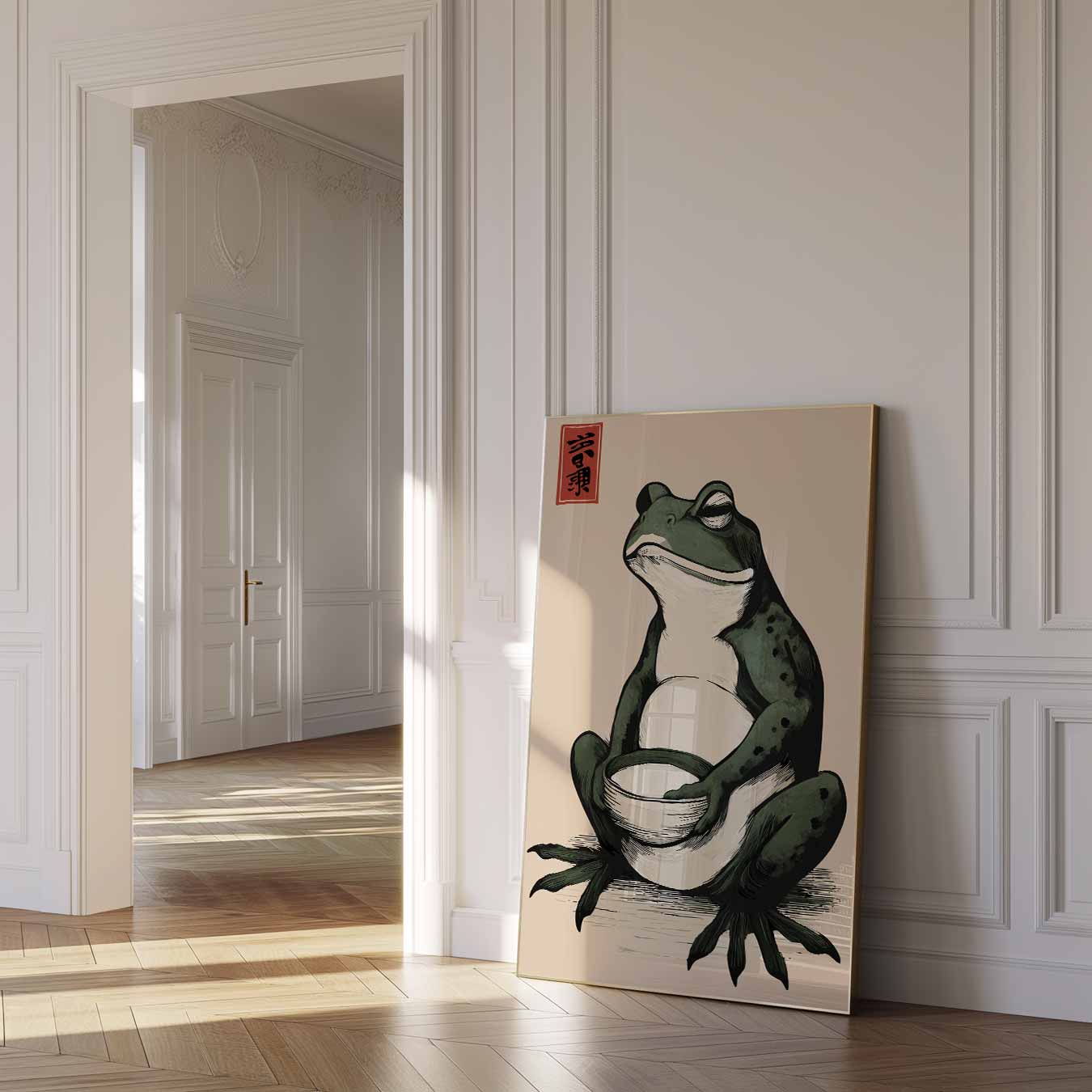 Rustgevende Kikker Poster-WallArtistic