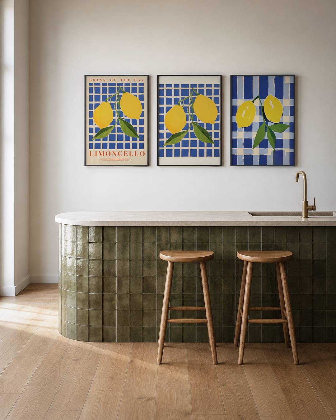 Citroen en ruitjes Posterset