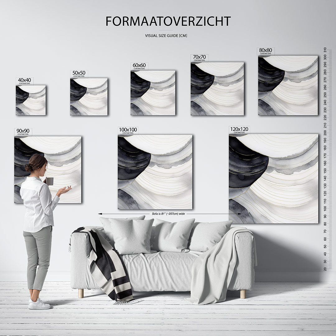 Golvende lijnen compositie Kunstwerk