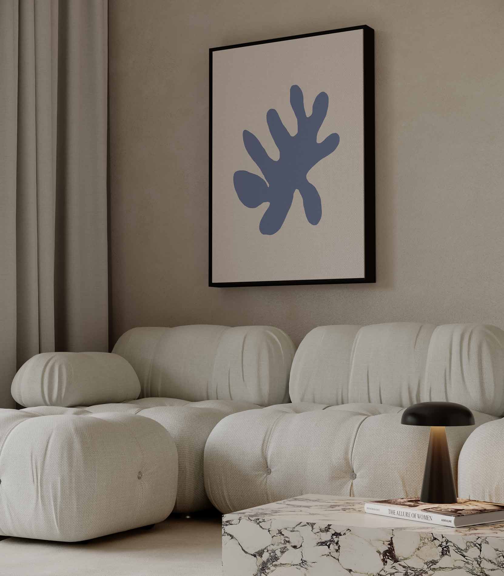 Blauw Vormen Spel Kunstwerk-canvas-dibond-plexiglas-wanddecoratie-WallArtistic