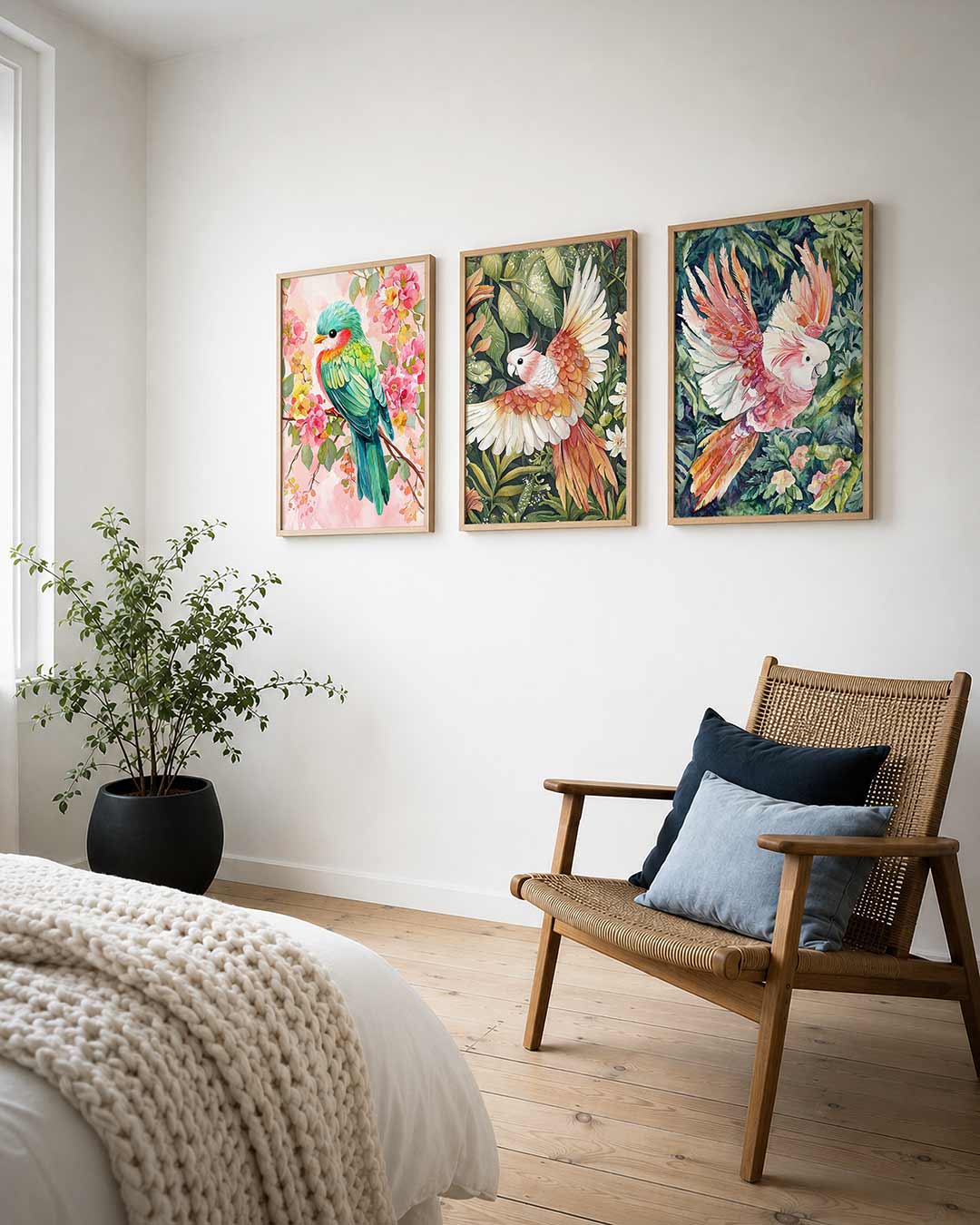 Vogel en bloemenpracht Posterset