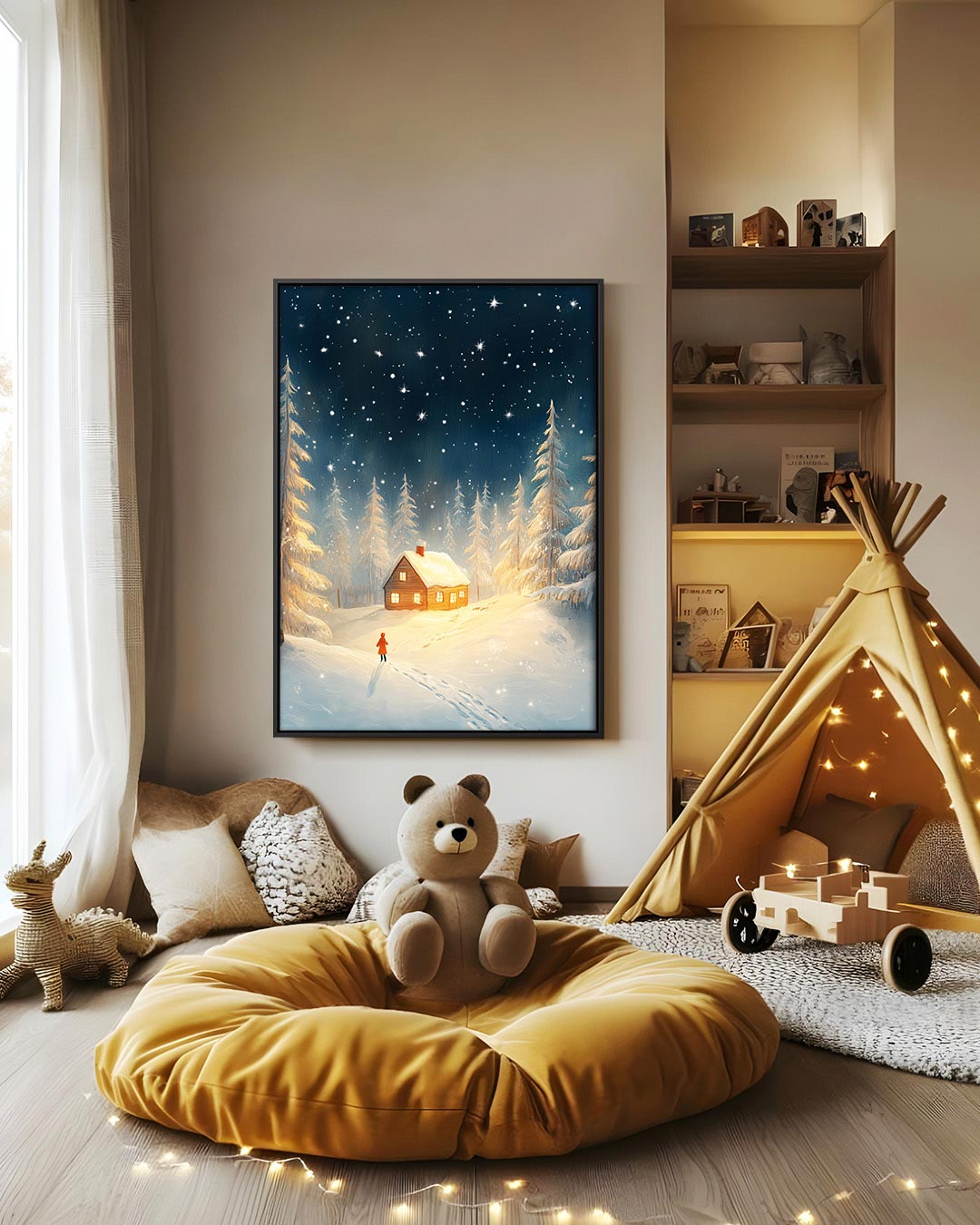 Winterse nacht Kunstwerk